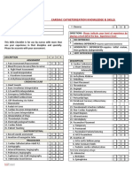 Cardiac Catheterization Knowledge &amp Skills Checklist