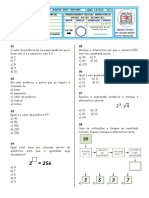 Prova Junho 6° Ano Matemática Cantinho 2017.