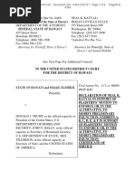 Hawaii V Trump - Declaration and Exhibits in Support of Post-SCOTUS Motion To Enforce or Modify Preliminary Injunction