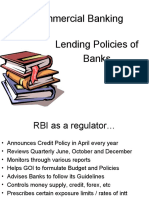 Commercial Banking Lending Policies of Banks