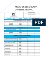 Presupuesto de Seguridad y Salud en El Trabajo CCC