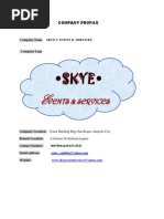 Company Profile: Company Name Skye'S Event & Services