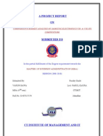 A Project Report ON: Comparative Market Analysis of Samsung Electronics Vis-A - Vis Its Competitors