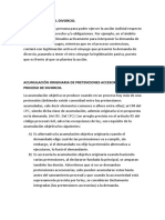 Acumulación Originaria de Pretenciones Accesorias Al Proceso de Divorcio