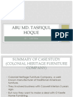 Summary of Case Study-Colonial Heritage Furniture Company