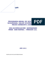 Programa Anual de Seguridad y Medio Ambiente Minsur