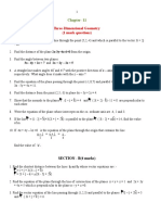 CBSE XII HOTS Three Dimensional Geometry Chapter 11