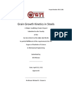 MQP - Grain Growth Kinetics in Steels