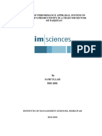 Impact of Performance Appraisal System On Employee's Productivity in A Telecom Sector of Pakistan (HR)