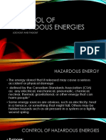 Control of Hazardous Energies