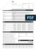 Hunt The Wicked - Character Sheet