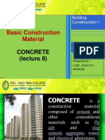 Basic Construction Material: Concrete (Lecture 8)