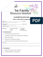 Volunteer and Supervisor Evaluation Form