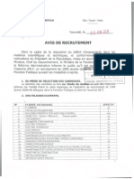 Avis de Recrutement 1000 Jeunes Diplomes Dans La Fonction Publique PDF