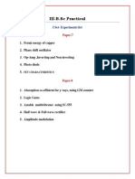 III-B.Sc Practical: I Set-Experiments List