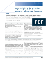 Carbetocin Versus Oxytocin For The Prevention of Postpartum Haemorrhage Following Caesarean Section: The Results of A Double-Blind Randomised Trial