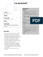 Correct or Incorrect?: Aims Language Focus Answer Key