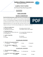 Sukkur Institute of Business Administration Sample Test Paper