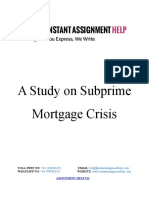 A Study On Subprime Mortgage Crisis