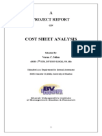 Cost Sheet Analysis: A Project Report