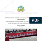 Report To Support Review of The National School Health Policy at The Luke Hotel, On 8th To 10th Nov 2016 Under Local Government Leaders EACI