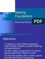 Starting Foundations: Voice and Diction