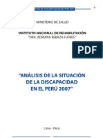 Analisis de La Discapacidad en El Peru - 2007