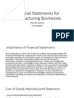 Financial Statements For Manufacturing Businesses