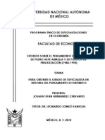 Estudios Sobre El Pensamiento de Pedro Aspe Armella y Su Política de Privatización (1988-1994)