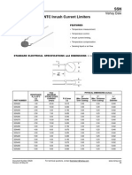 SSN NTC Inrush Current Limiters: Vishay Dale