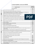 L'ensemble Des Etudes Disponibles Au Niveau Du BNEDER