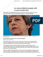 Tory Manifesto: More Elderly People Will Have To Pay For Own Social Care - Society - The Guardian