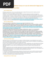 Procedimiento de Habeas Corpus en Caso de Detención Ilegal Por La Policía o Por Una Autoridad