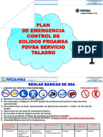 Plan de Emergencia Control de Solidos PROAMSA Taladro - REV. 08ago2014