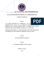 “LAS PENAS PRIVATIVAS DE LIBERTAD Y SU INCIDENCIA EN LA REHABILITACIÓN SOCIAL DE LAS PERSONAS SENTENCIADAS POR EL TRIBUNAL DE LA UNIDAD JUDICIAL PENAL CON SEDE EN EL CANTÓN RIOBAMBA DURANTE EL PERÍODO AGOSTO 2014 – AGOSTO 2015”.