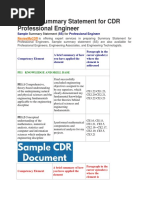 Sample Summary Statement For Professional Engineer, ReviewMyCDR