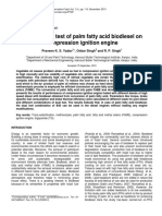 Performance Test of Palm Fatty Acid Biodiesel On Compression Ignition Engine