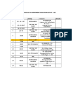 Kalamhour Schedule For Department Association Activity - 2017