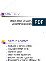 Stocks, Stock Valuation, and Stock Market Equilibrium