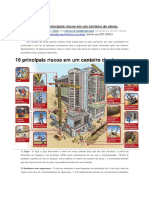 Dezesseis Principais Riscos em Um Canteiro de Obras