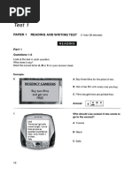 CB Papers PET 6 Test 1