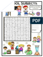 Identify The School Subjects, List The Words and Find Them in All Directions!