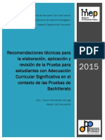 Pruebas Nacionales Adecuacion Curricular Significativa 2015