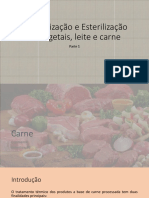 AULA 01 - Pateurização e Esterilização de Leite, Carne e Vegetais