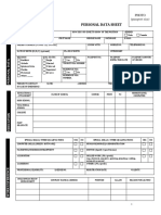 Personal Data Sheet: (Passport Size)