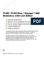 TI-89 / TI-92 Plus / Voyage™ 200 Statistics With List Editor