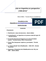 La Planif en Argentina 1930-2012 Muller Gomez