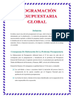 Programación Presupuestaria Global