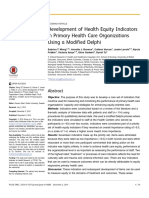 Development of Health Equity Indicators in Primary Health Care Organizations Using A Modified Delphi