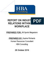 Industrial Relations Report - Sophie Richards 2